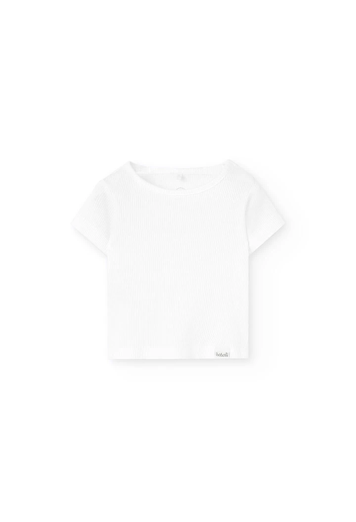 Maglietta in maglia per bebè di colore bianco