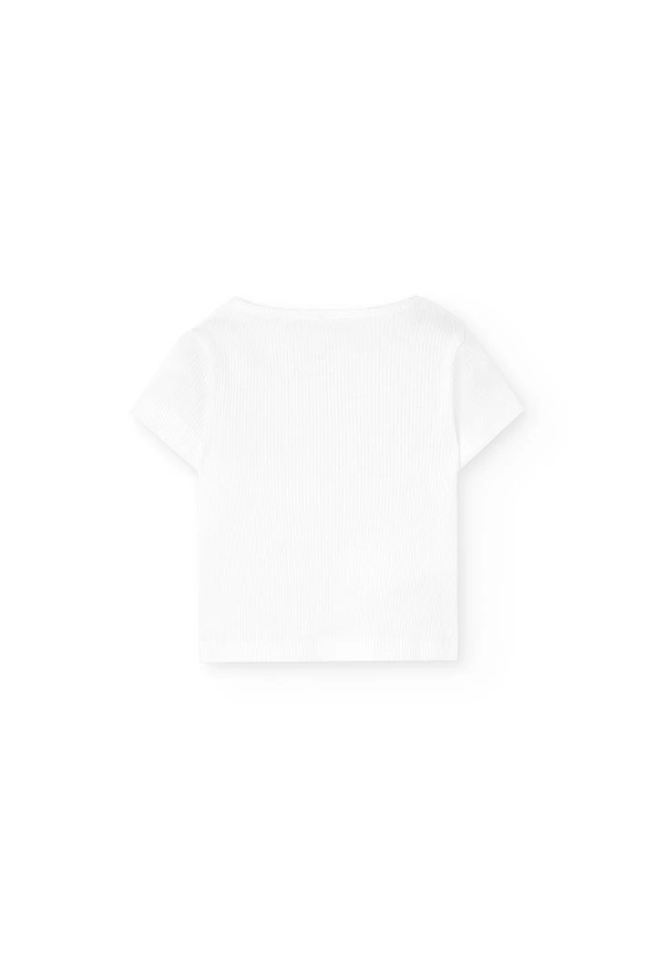 Maglietta in maglia per bebè di colore bianco