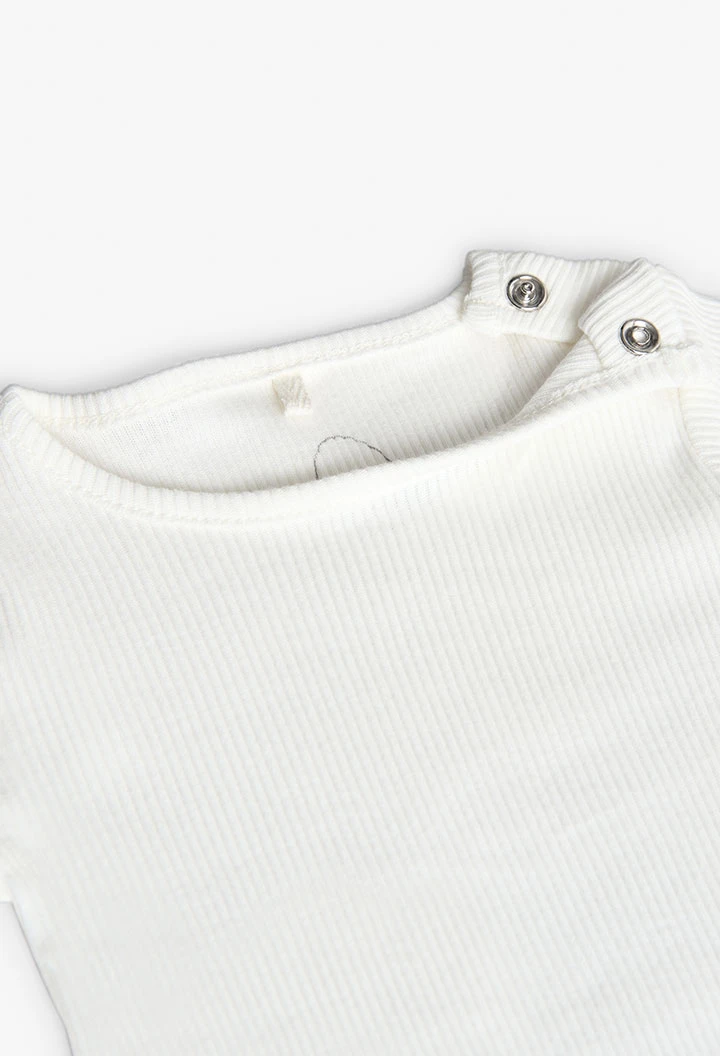 Maglietta in maglia per bebè di colore bianco