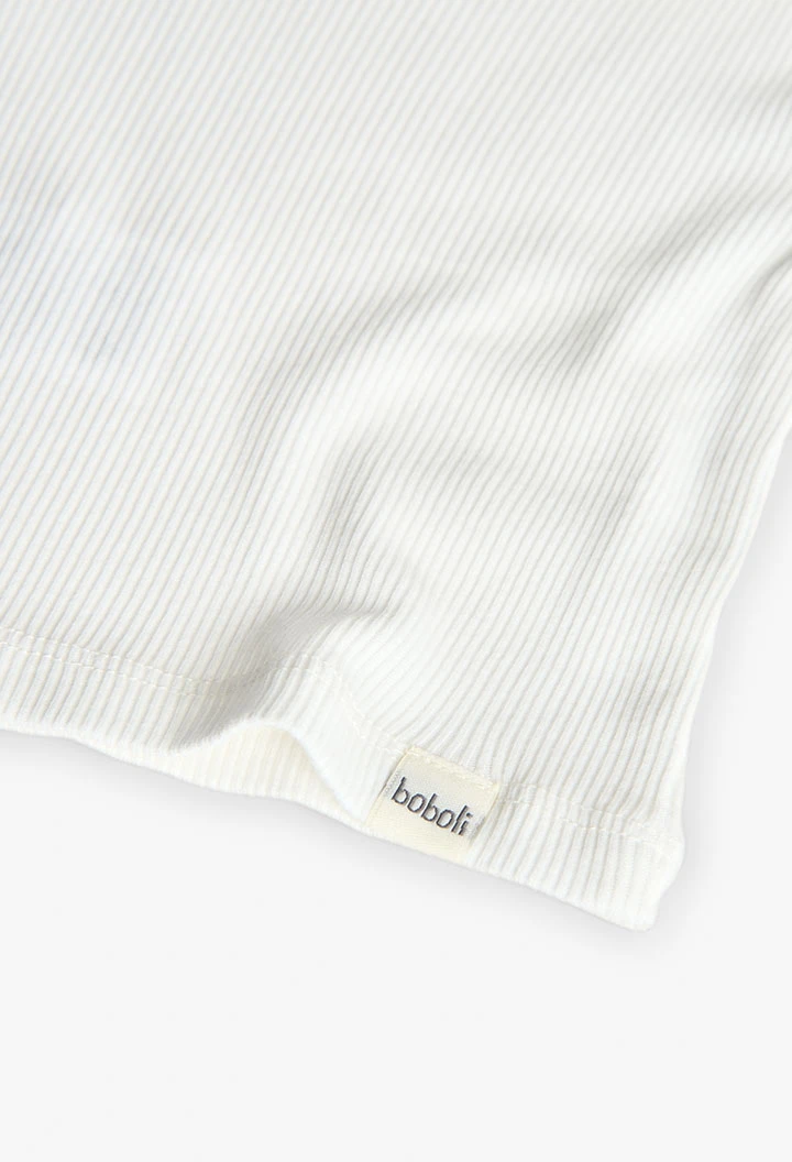 Maglietta in maglia per bebè di colore bianco