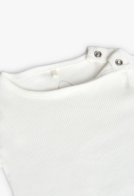 Strick-Baby-T-Shirt in Weiß