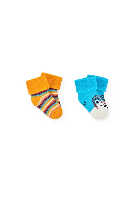Pack of striped and patterned knitted baby socks