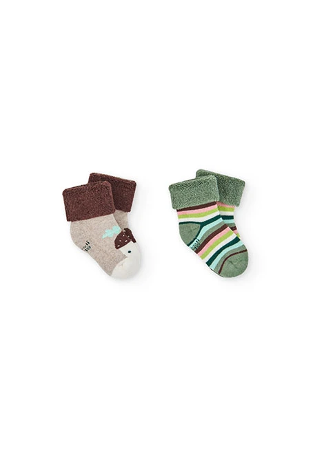 Pack de chaussettes bébé imprimé et rayures