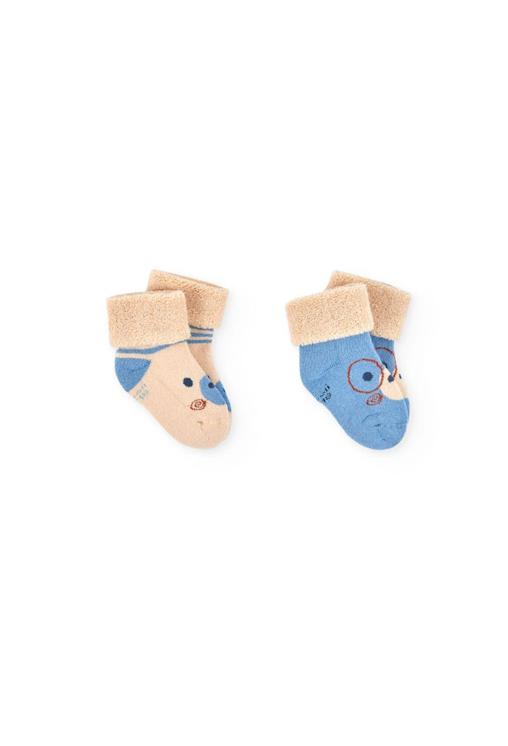 Baby grey animal knit socks pack