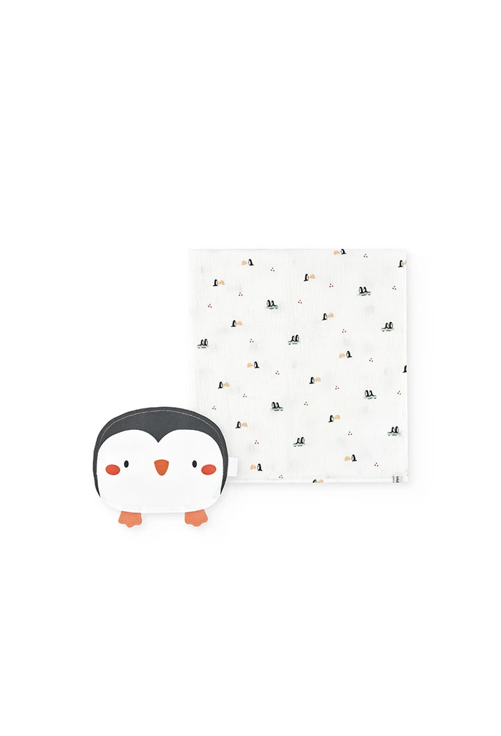 Decke und Lätzchen Baby mit Pinguinmuster