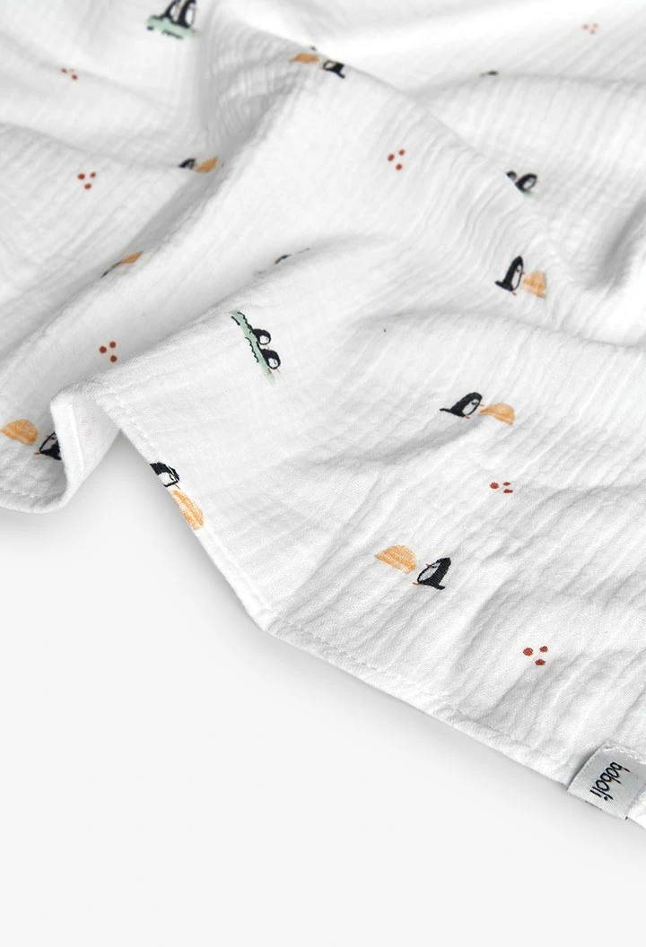 Manta i doudou nadó estampat pingüins