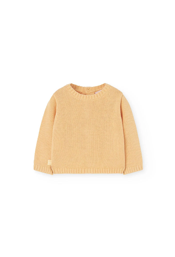 Pull en maille jaune pour bébé