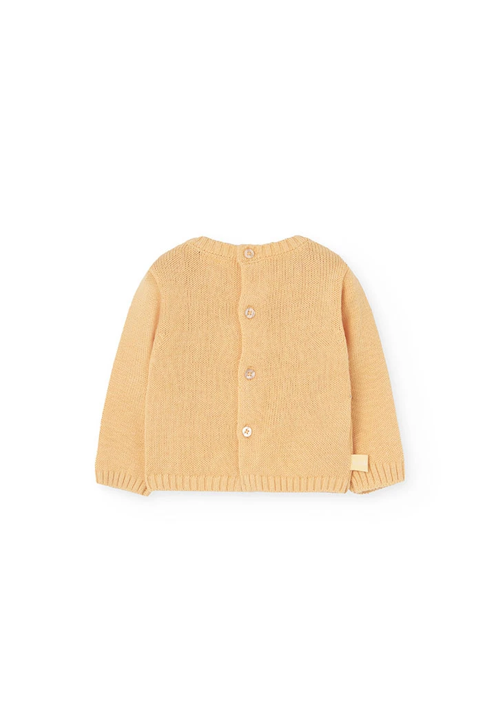 Pull en maille jaune pour bébé
