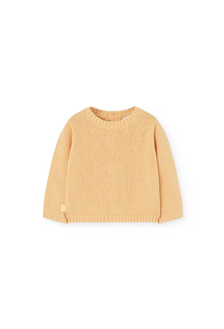 Pull en maille jaune pour bébé
