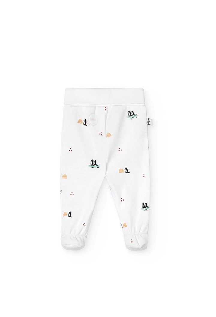 Conjunto bebé felpa branco pinguins