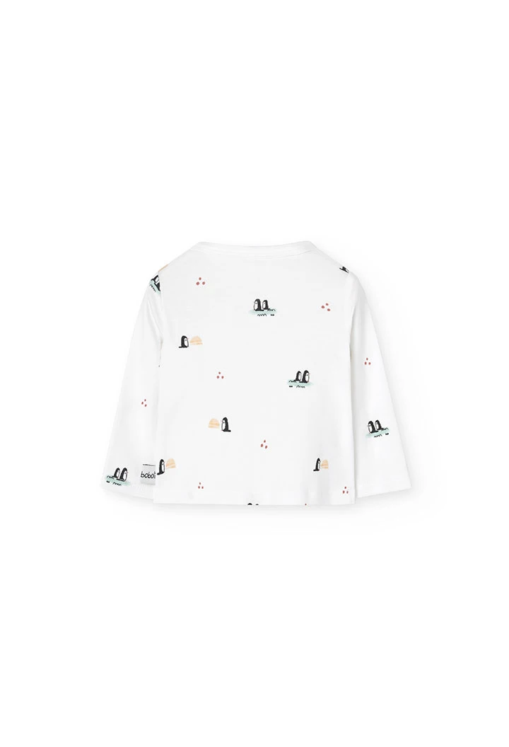 Conjunto bebé felpa branco pinguins