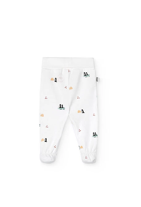 Baby-Set aus weißem Plüsch mit Pinguinen