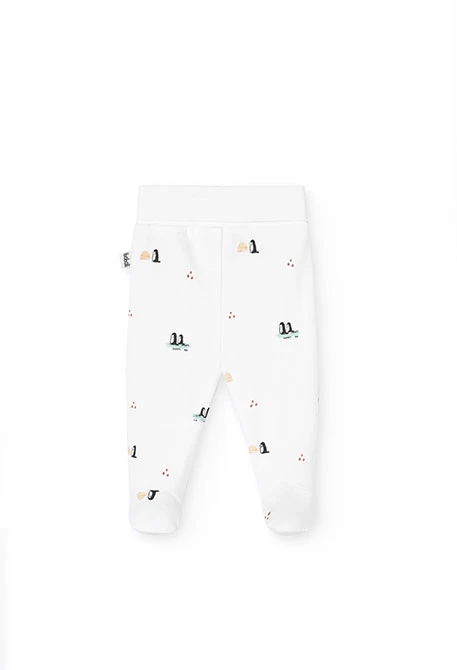 Baby-Set aus weißem Plüsch mit Pinguinen