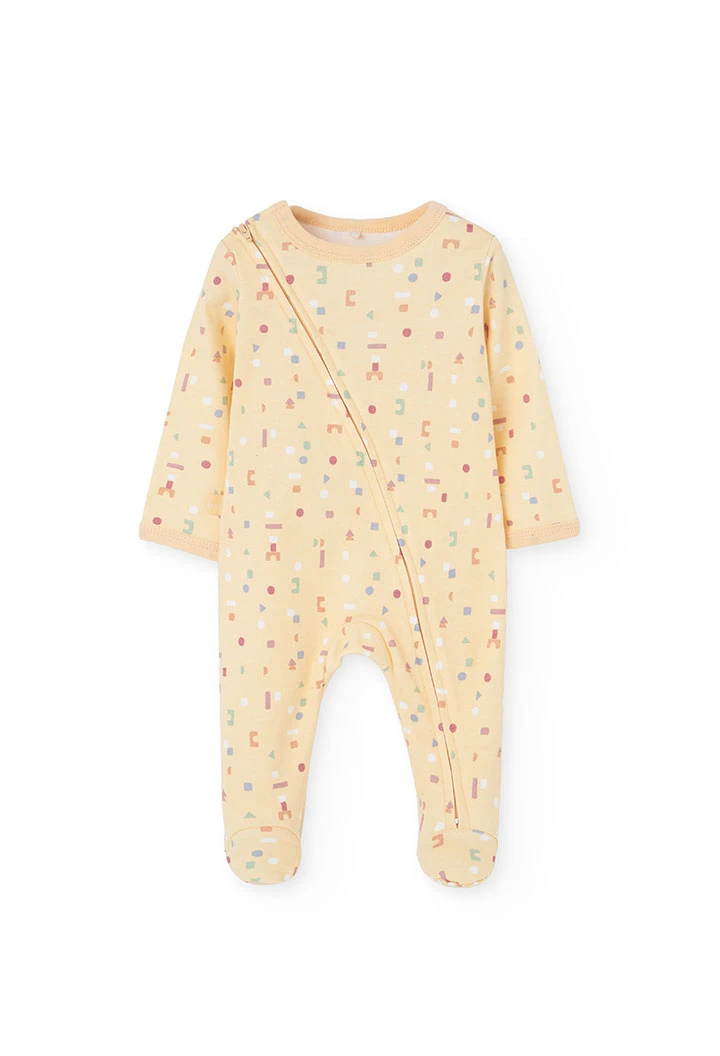 Knitted printed baby sleepsuit