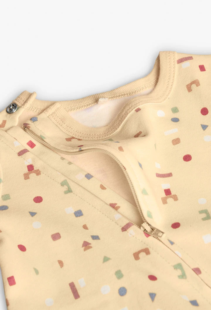 Knitted printed baby sleepsuit