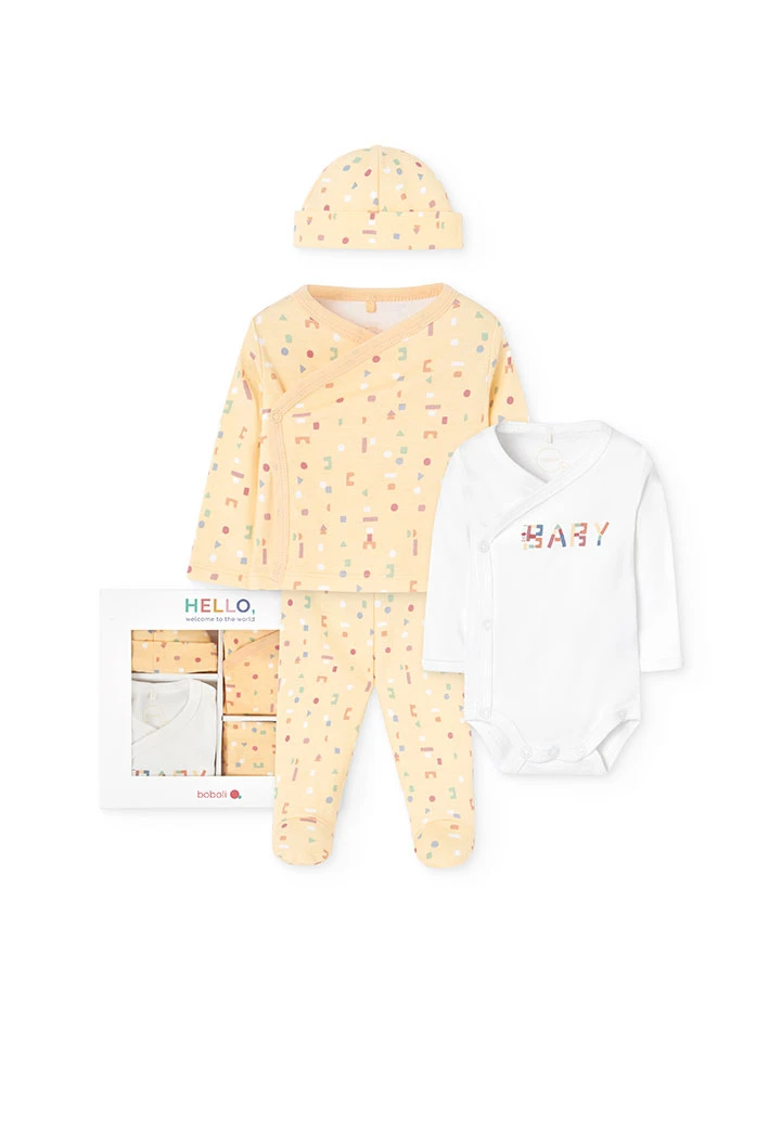 Beige knitted baby set