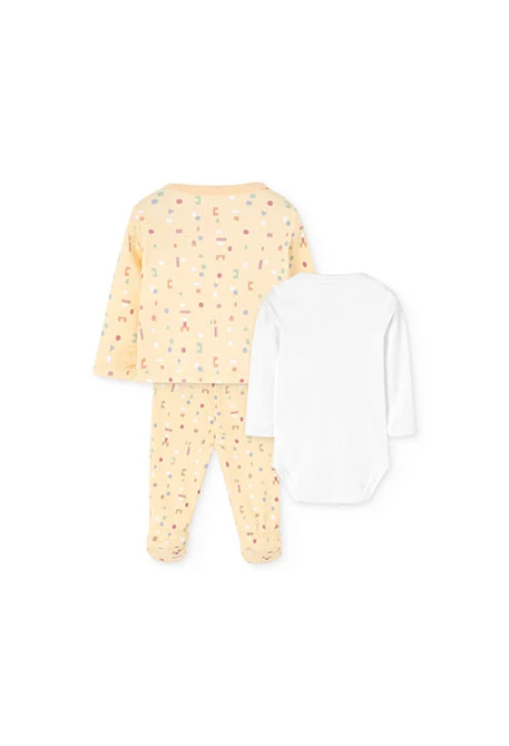 Conjunto bebé de punto beige