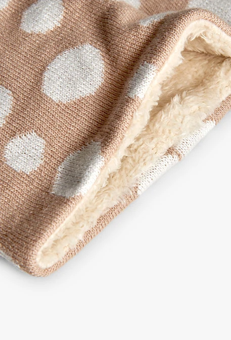 Brown knitted baby scarf