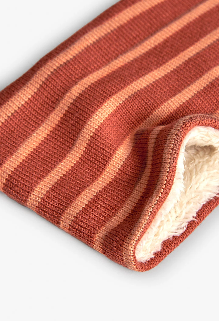 Knitted striped baby scarf