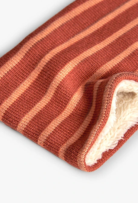 Knitted striped baby scarf