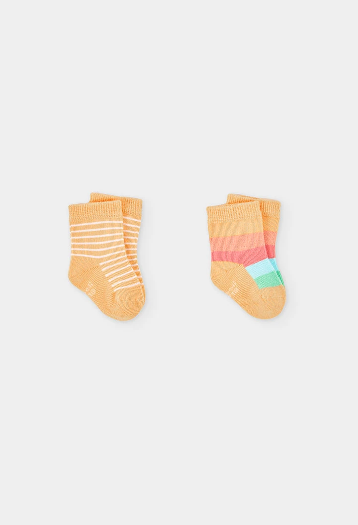 Baby cotton socks pack in yellow