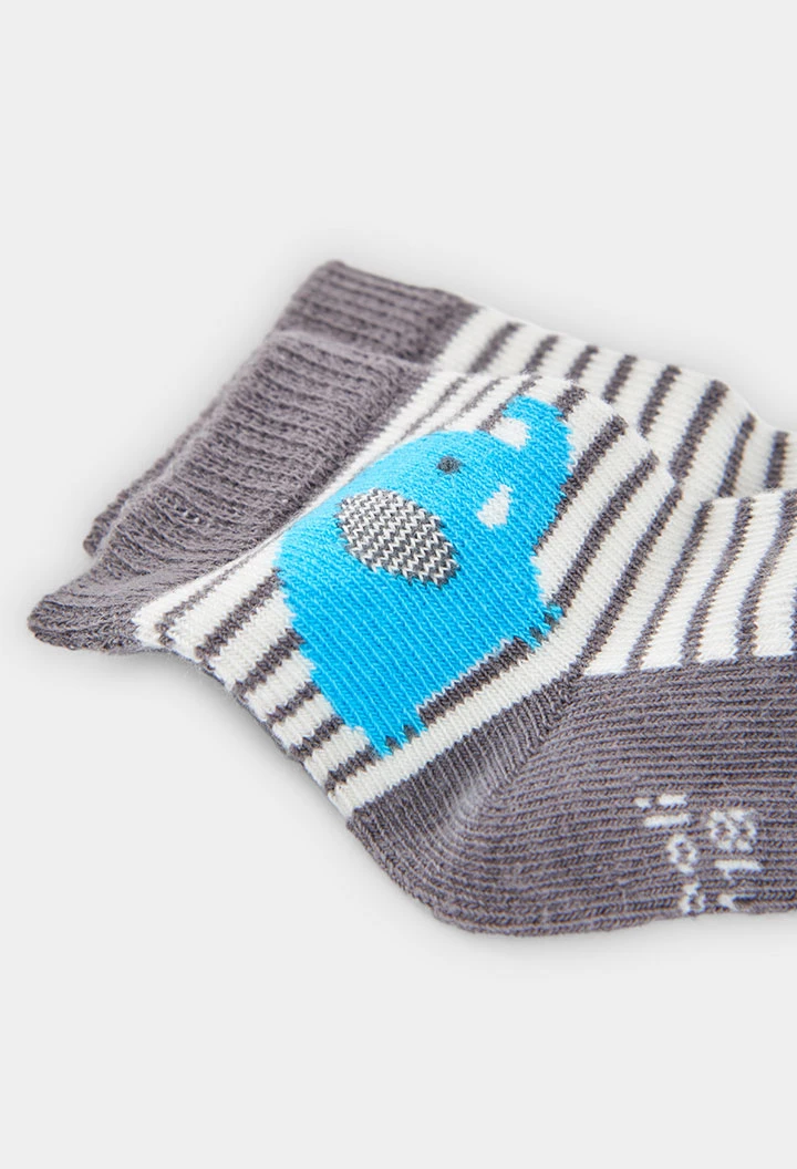 Blue cotton baby socks pack