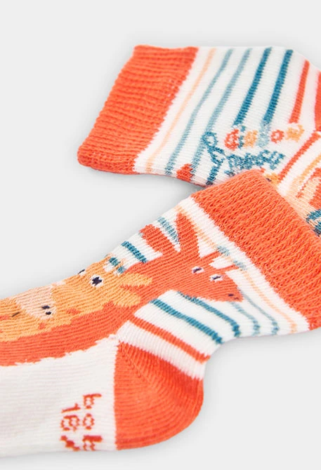 Orange cotton baby socks pack