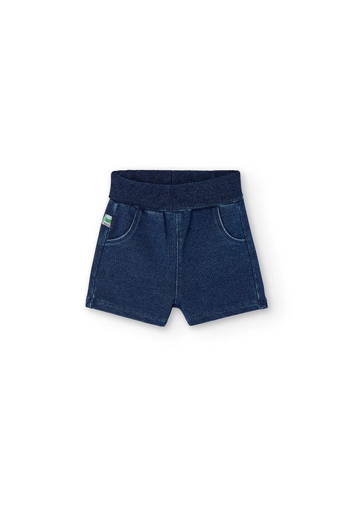 Bermuda en molleton jean pour bébé garçon