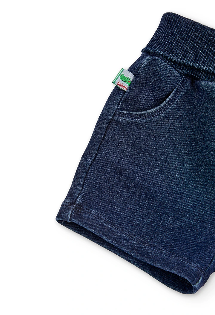 Bermuda en molleton jean pour bébé garçon