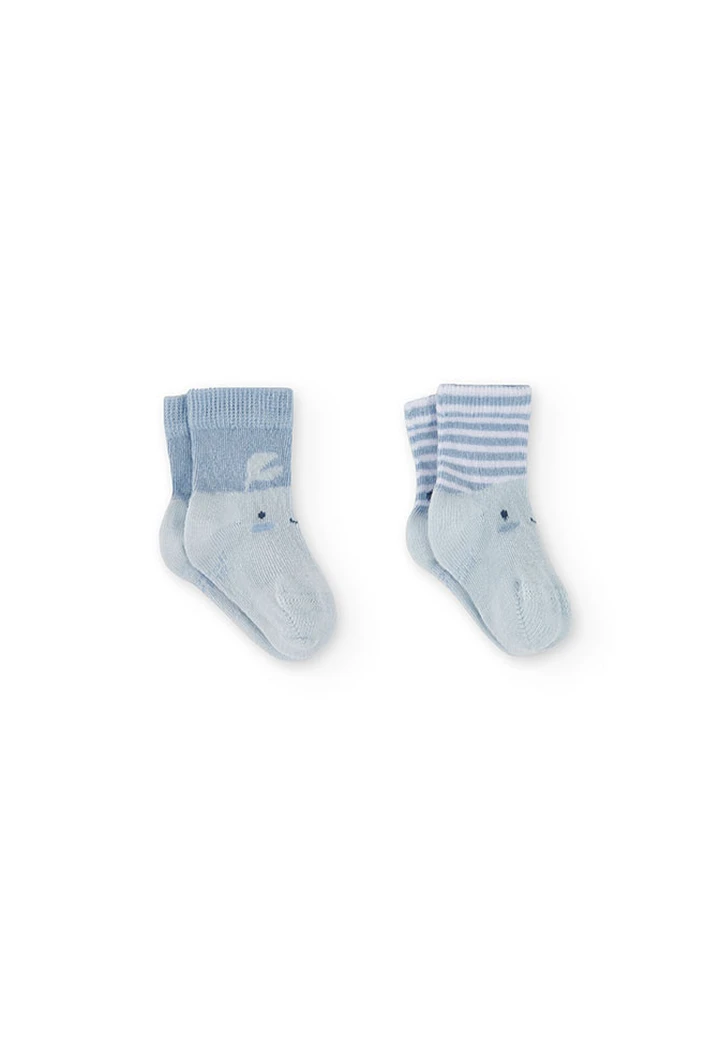 Pack chaussettes bébé bleu ciel