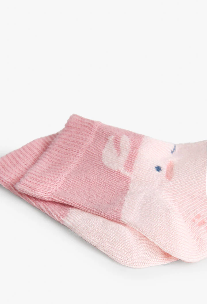 Pack de meias de bebé em rosa