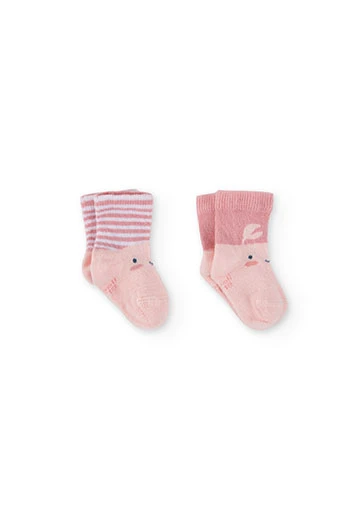 Pack of baby socks in pink