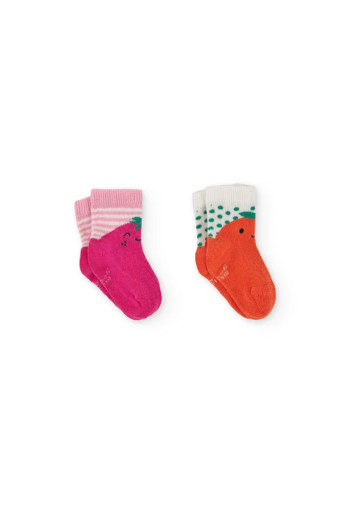 Pack de calcetines de bebé en color rosa