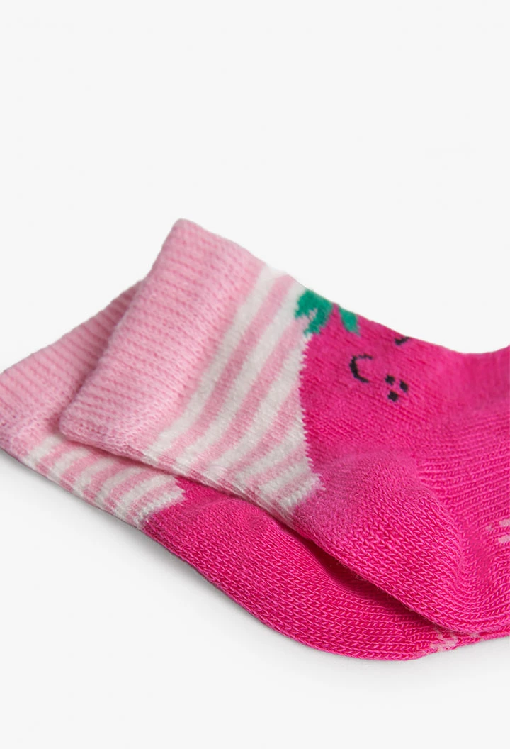 Pack de meias de bebé de cor-de-rosa