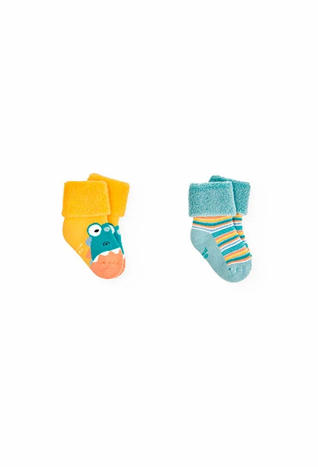 Pack of three baby socks in yellow