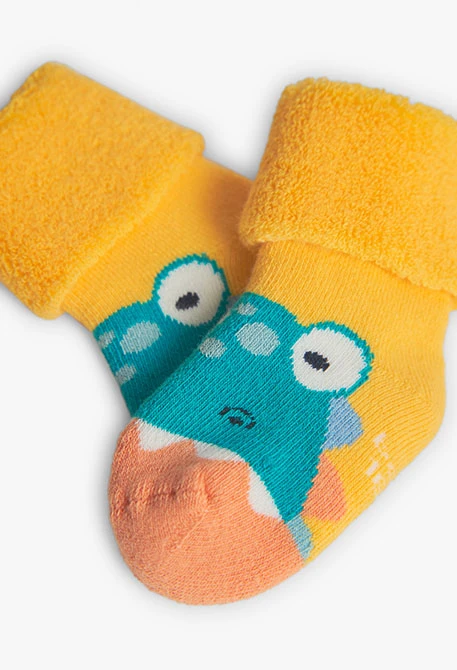 Lot de trois chaussettes pour bébé en jaune