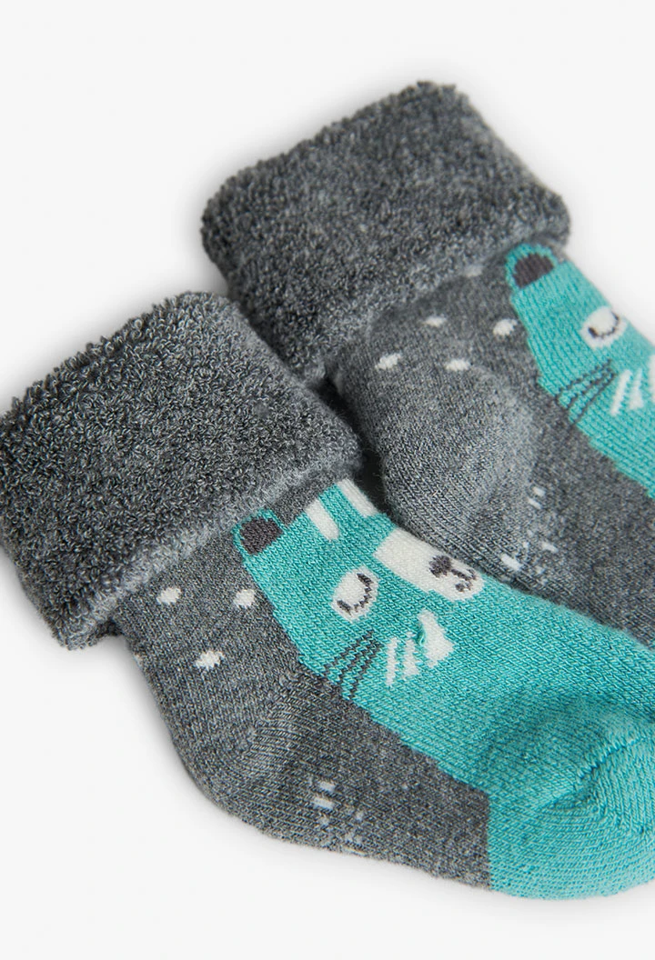 Pack of three light blue baby socks