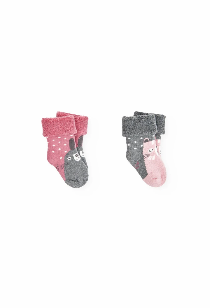 Lot de chaussettes pour bébé en rose