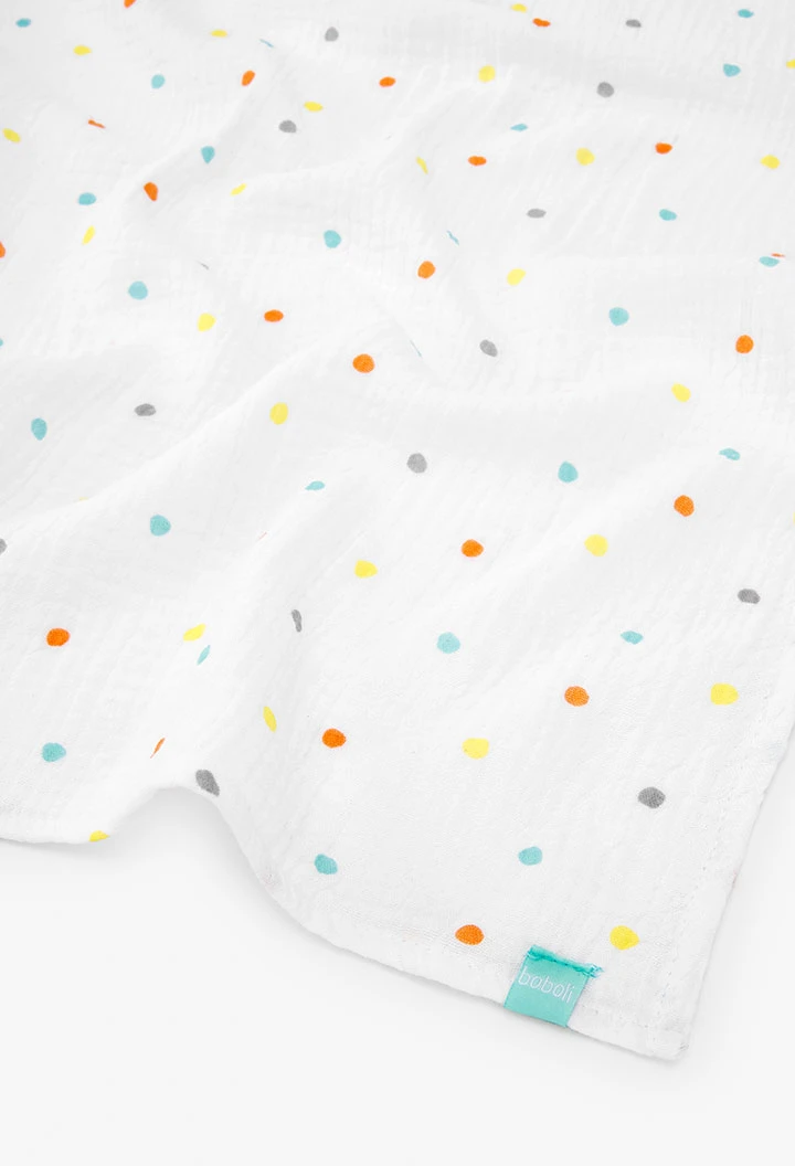 Pack de manta y doudou para bebé unisex en blanco