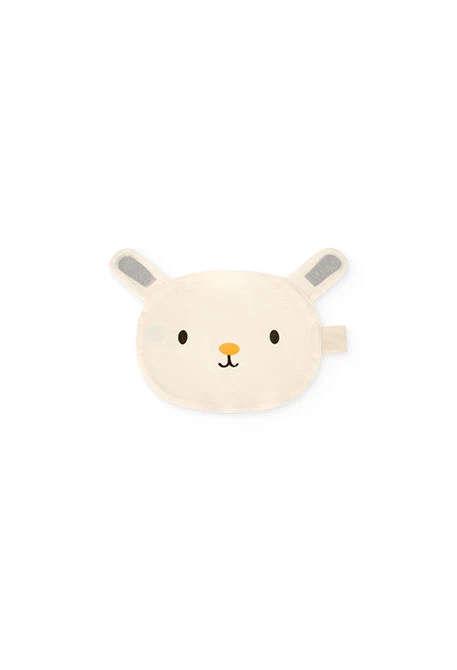 Pack de manta y doudou para bebé unisex en color blanco con estamapado