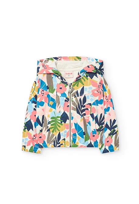 Chaqueta de felpa para bebé niña con estampado de flores