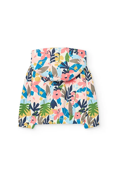 Chaqueta de felpa para bebé niña con estampado de flores