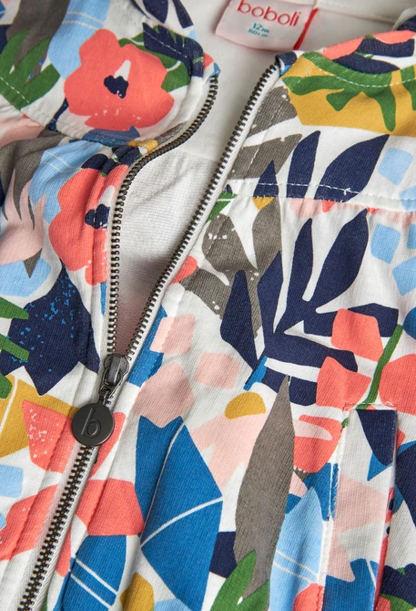 Chaqueta de felpa para bebé niña con estampado de flores