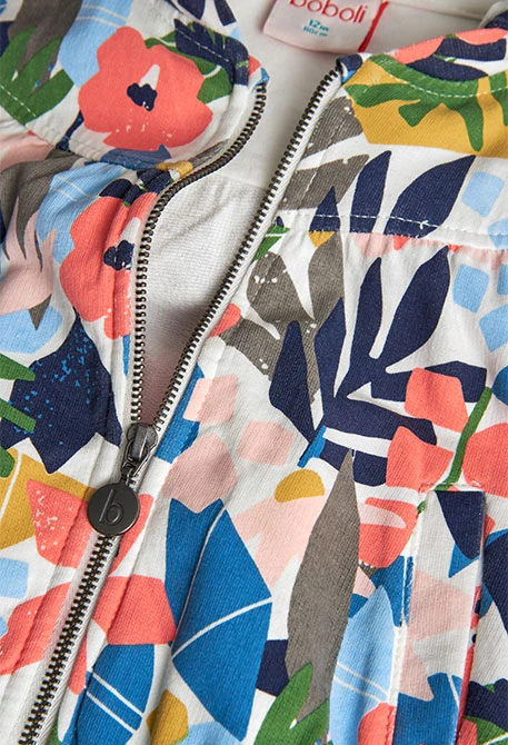 Chaqueta de felpa para bebé niña con estampado de flores