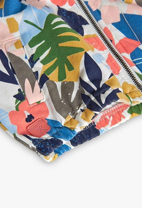 Chaqueta de felpa para bebé niña con estampado de flores