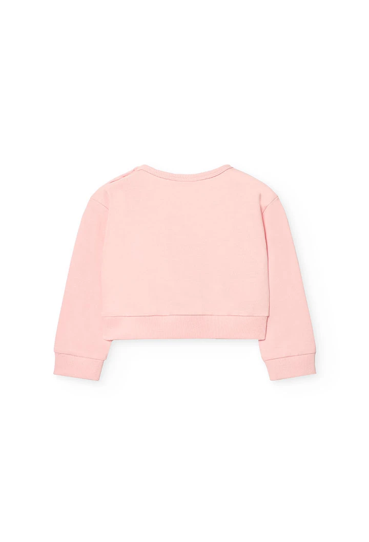 Sweat en molleton pour bébé fille de couleur rose