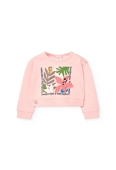 Sudadera de felpa para bebé niña en color rosa