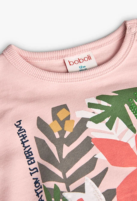 Sudadera de felpa para bebé niña en color rosa