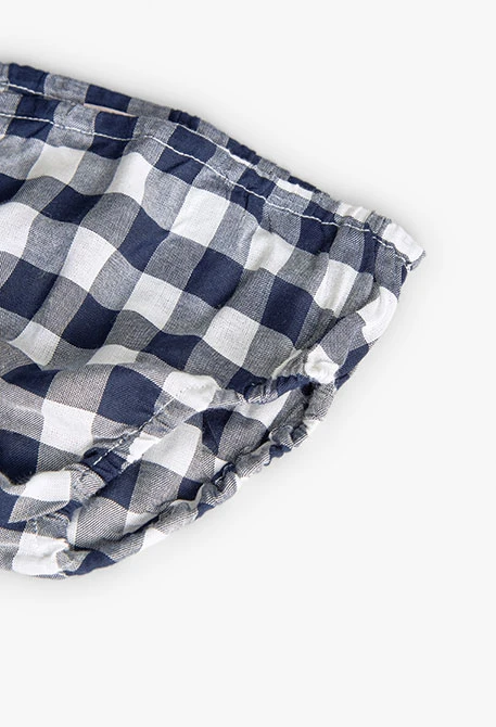 Vestido de viscosa para bebé niña con diseño de cuadros en color navy