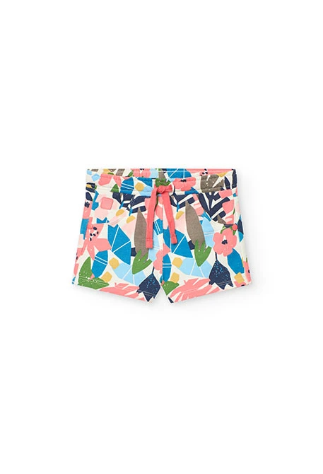 Bermudas de felpo para bebé menina com estampado